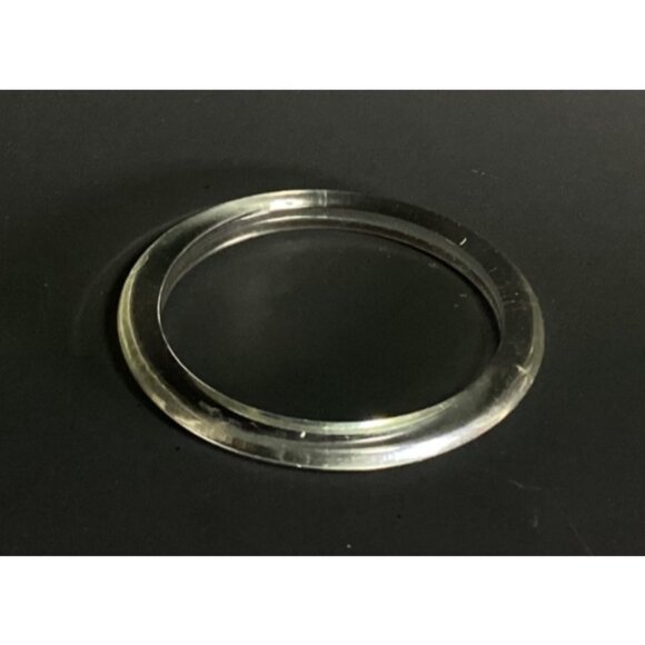 Vintage Clear Flying Saucer Lucite Spacer Bangle Bracelet UFO Profile Minimalist - Picture 4 of 9